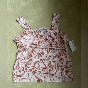 NWT tropical floral printed flowy tank- Nine West